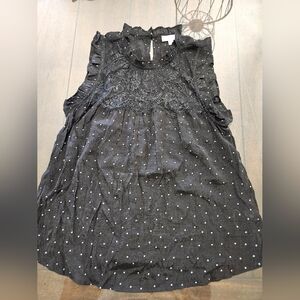 Pre-loved Women's Mine Black Sleeveless Blouse with Lace Detail